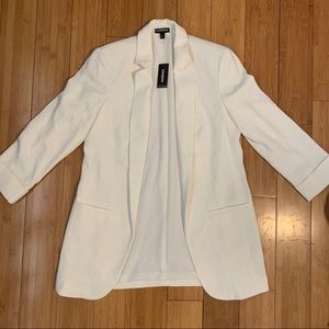NWT Express Rolled Sleeve Boyfriend Blazer White